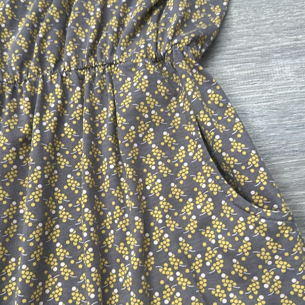 BODEN Grey & Yellow Grape Print Blackberry Cap Sleeve Dress - Picture 6 of 10